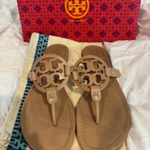 Tori Burch Miller Sandal-Nude/Size 8.5